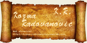 Kozma Radovanović vizit kartica